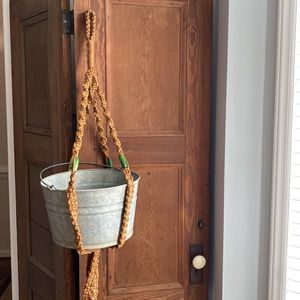 Vintage X long Macrame Plant Holder. Fits large plant. 60” Length.